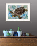 Sea Turtles Collage II 1 White Framed Print Wall Art - Homeroots - Flyclothing LLC
