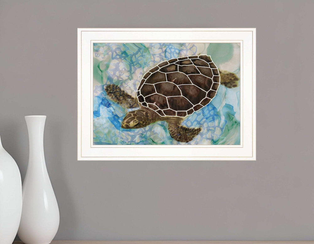 Sea Turtles Collage II 1 White Framed Print Wall Art - Homeroots - Flyclothing LLC