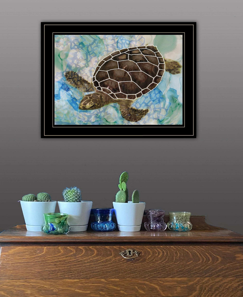 Sea Turtles Collage II 2 Black Framed Print Wall Art - Homeroots - Flyclothing LLC