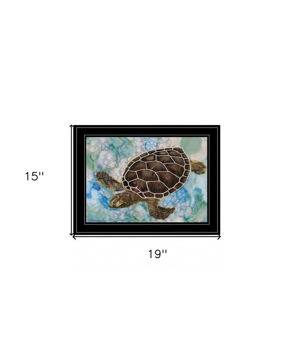 Sea Turtles Collage II 2 Black Framed Print Wall Art - Homeroots - Flyclothing LLC