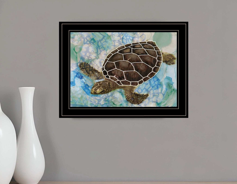 Sea Turtles Collage II 2 Black Framed Print Wall Art - Homeroots - Flyclothing LLC