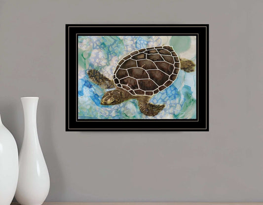 Sea Turtles Collage II 2 Black Framed Print Wall Art - Homeroots - Flyclothing LLC