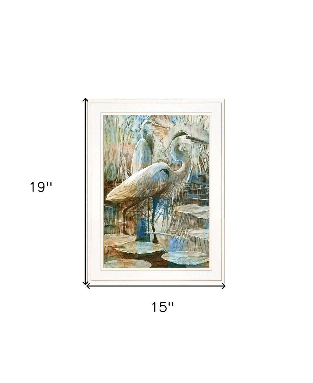 Marsh Herons I 1 White Framed Print Wall Art - Homeroots - Flyclothing LLC