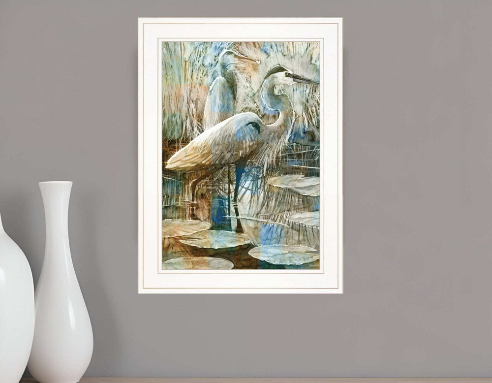 Marsh Herons I 1 White Framed Print Wall Art - Homeroots - Flyclothing LLC