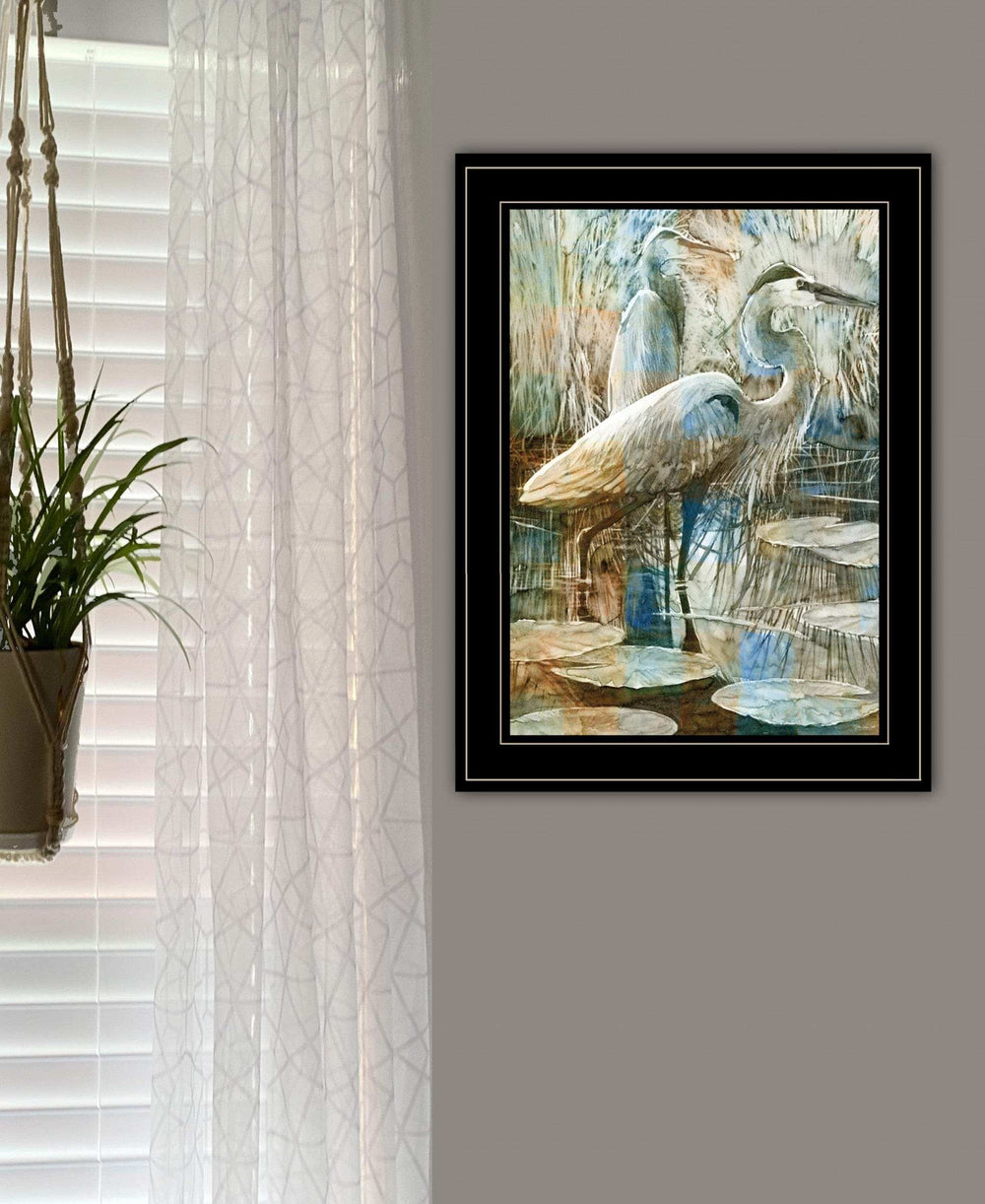 Marsh Herons I 2 Black Framed Print Wall Art - Homeroots - Flyclothing LLC