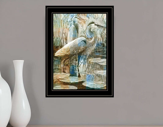 Marsh Herons I 2 Black Framed Print Wall Art - Homeroots - Flyclothing LLC