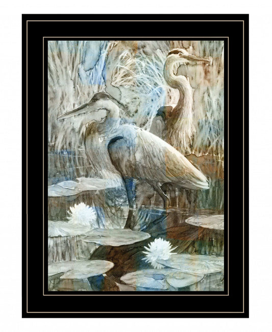 Marsh Herons II 2 Black Framed Print Wall Art - Homeroots - Flyclothing LLC