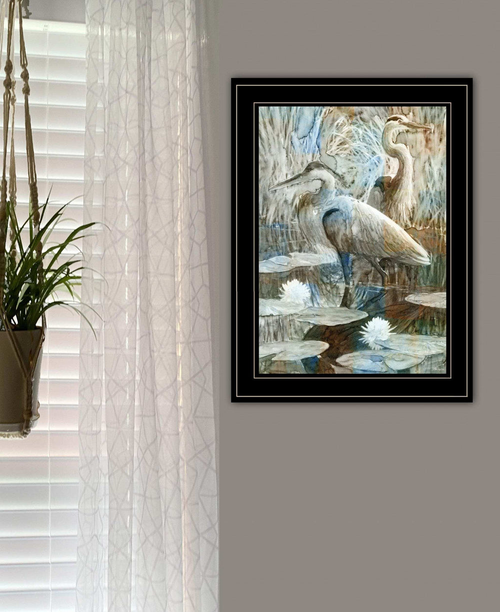 Marsh Herons II 2 Black Framed Print Wall Art - Homeroots - Flyclothing LLC