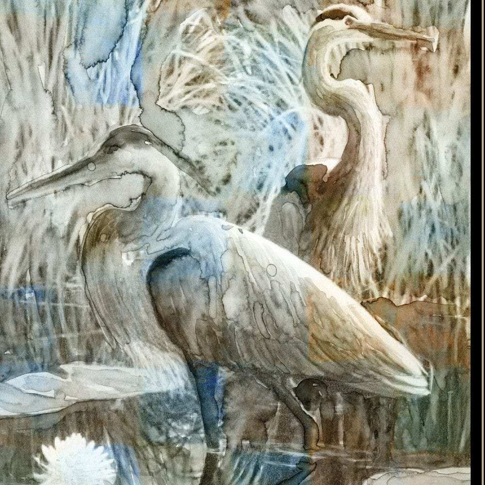 Marsh Herons II 2 Black Framed Print Wall Art - Homeroots - Flyclothing LLC