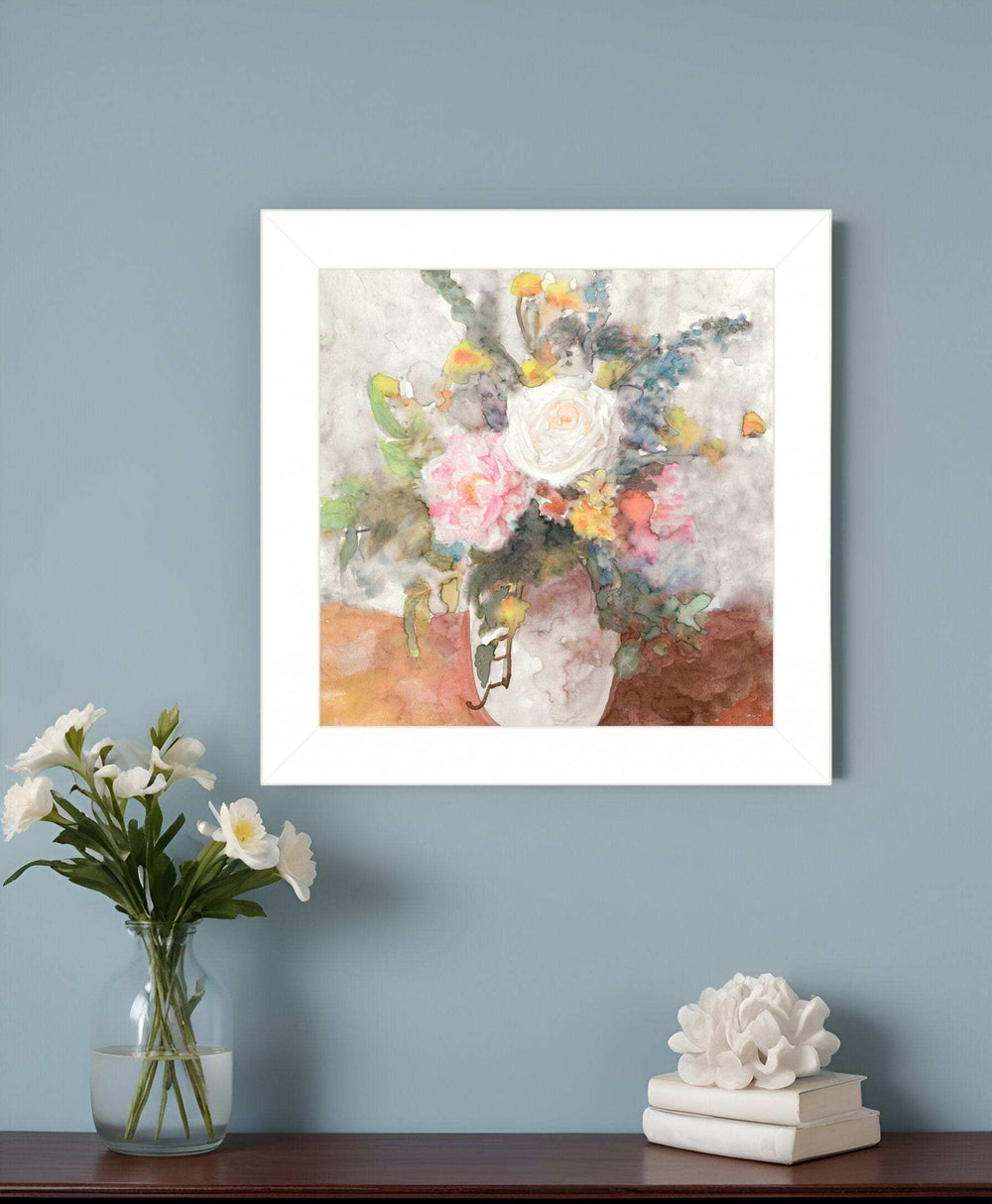 Table Bouquet 2 White Framed Print Wall Art - Homeroots - Flyclothing LLC