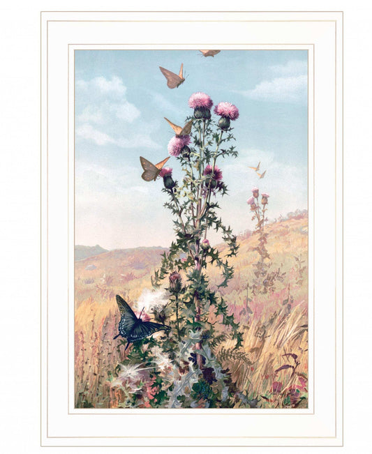 Meadow Butterflies 1 White Framed Print Wall Art - Homeroots - Flyclothing LLC