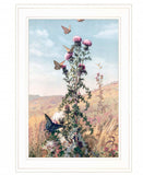 Meadow Butterflies 1 White Framed Print Wall Art - Homeroots - Flyclothing LLC