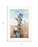 Meadow Butterflies 1 White Framed Print Wall Art - Homeroots - Flyclothing LLC