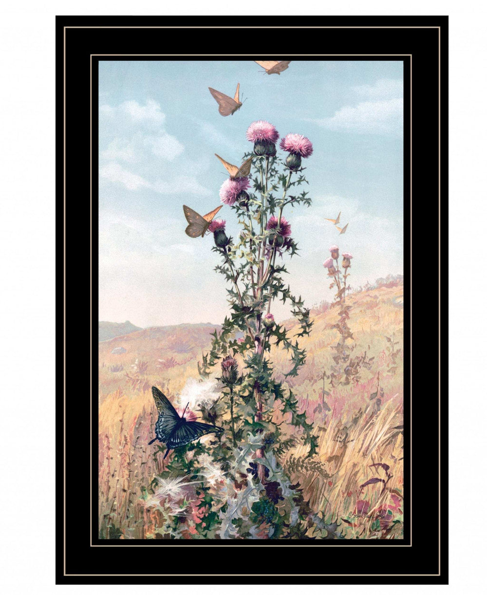 Meadow Butterflies 2 Black Framed Print Wall Art - Homeroots - Flyclothing LLC