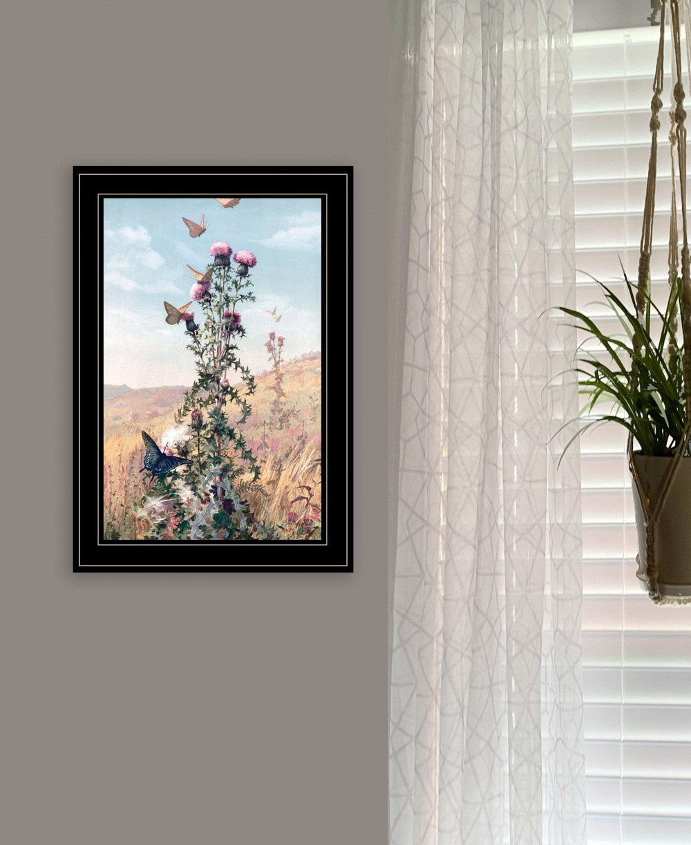 Meadow Butterflies 2 Black Framed Print Wall Art - Homeroots - Flyclothing LLC