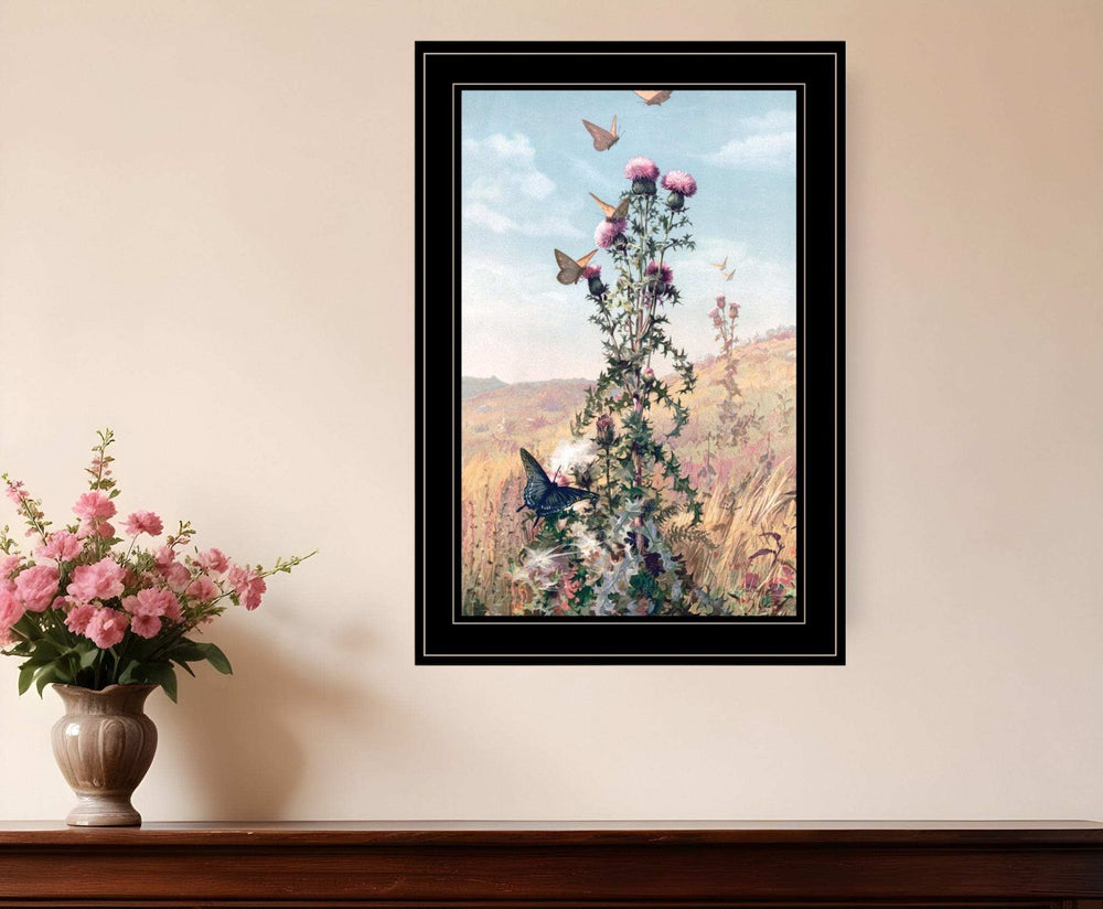 Meadow Butterflies 2 Black Framed Print Wall Art - Homeroots - Flyclothing LLC