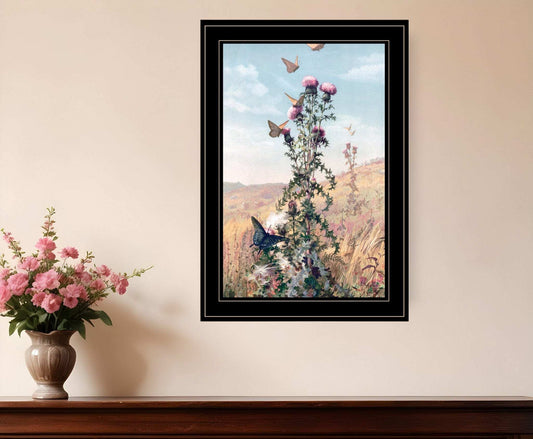 Meadow Butterflies 2 Black Framed Print Wall Art - Homeroots - Flyclothing LLC
