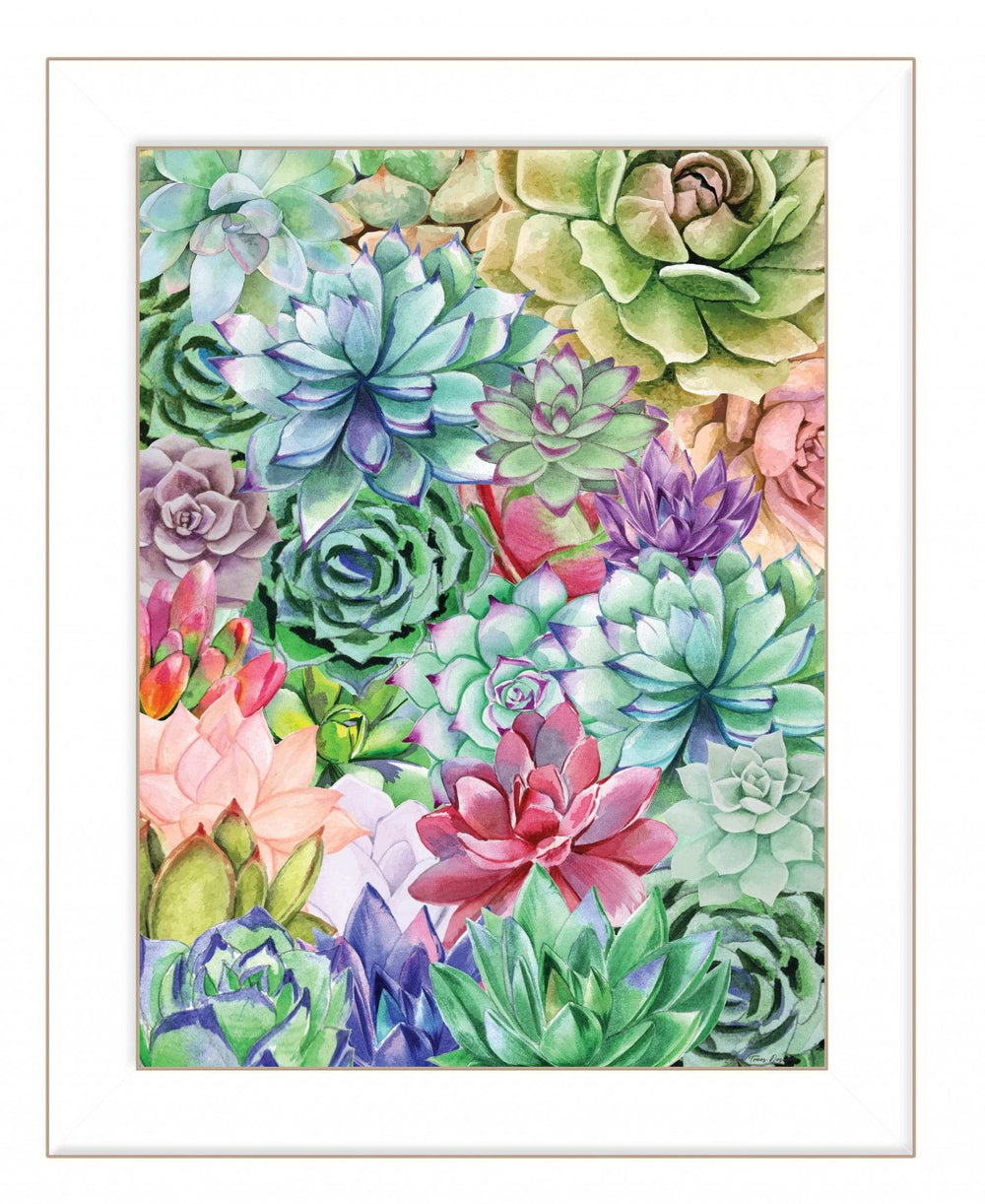 Succulents Paradise 1 White Framed Print Wall Art - Homeroots - Flyclothing LLC