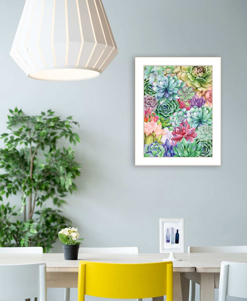 Succulents Paradise 1 White Framed Print Wall Art - Homeroots - Flyclothing LLC