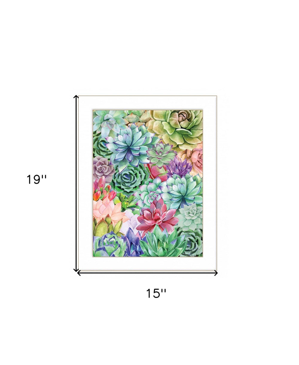Succulents Paradise 1 White Framed Print Wall Art - Homeroots - Flyclothing LLC