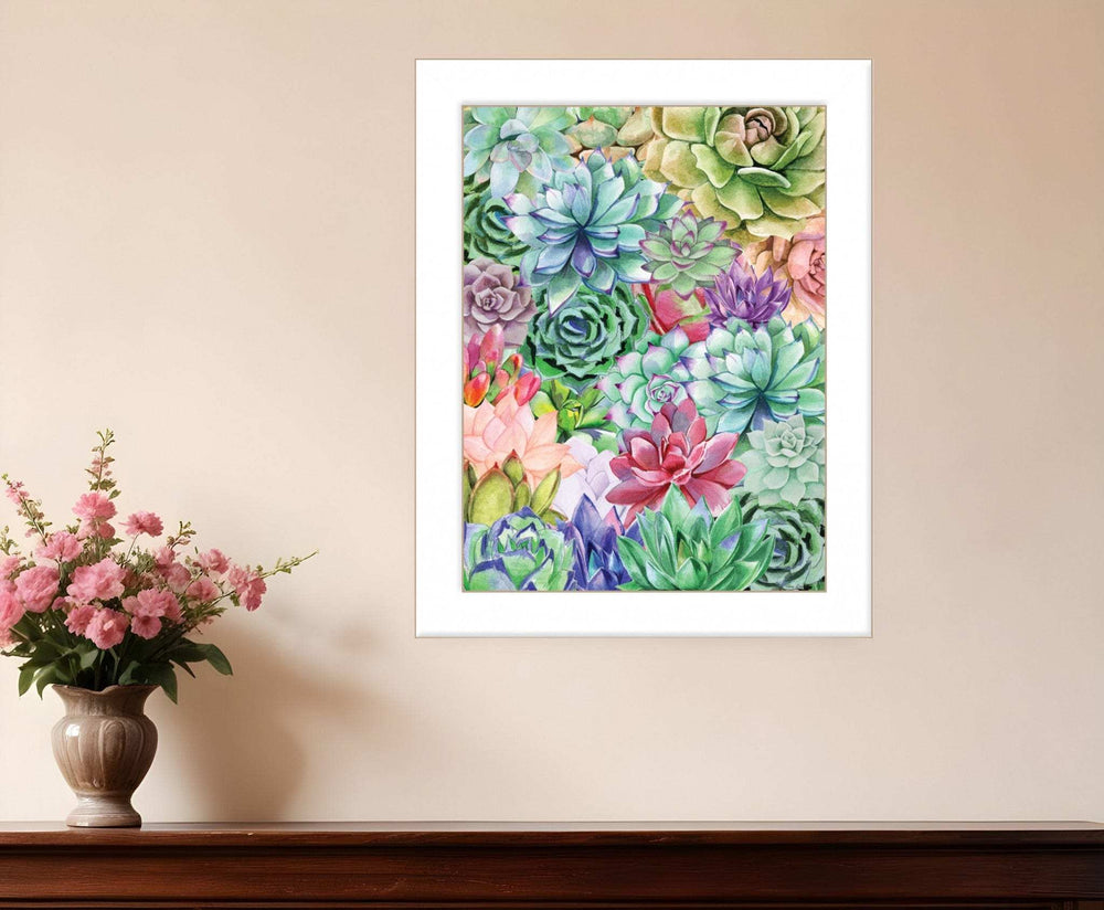 Succulents Paradise 1 White Framed Print Wall Art - Homeroots - Flyclothing LLC