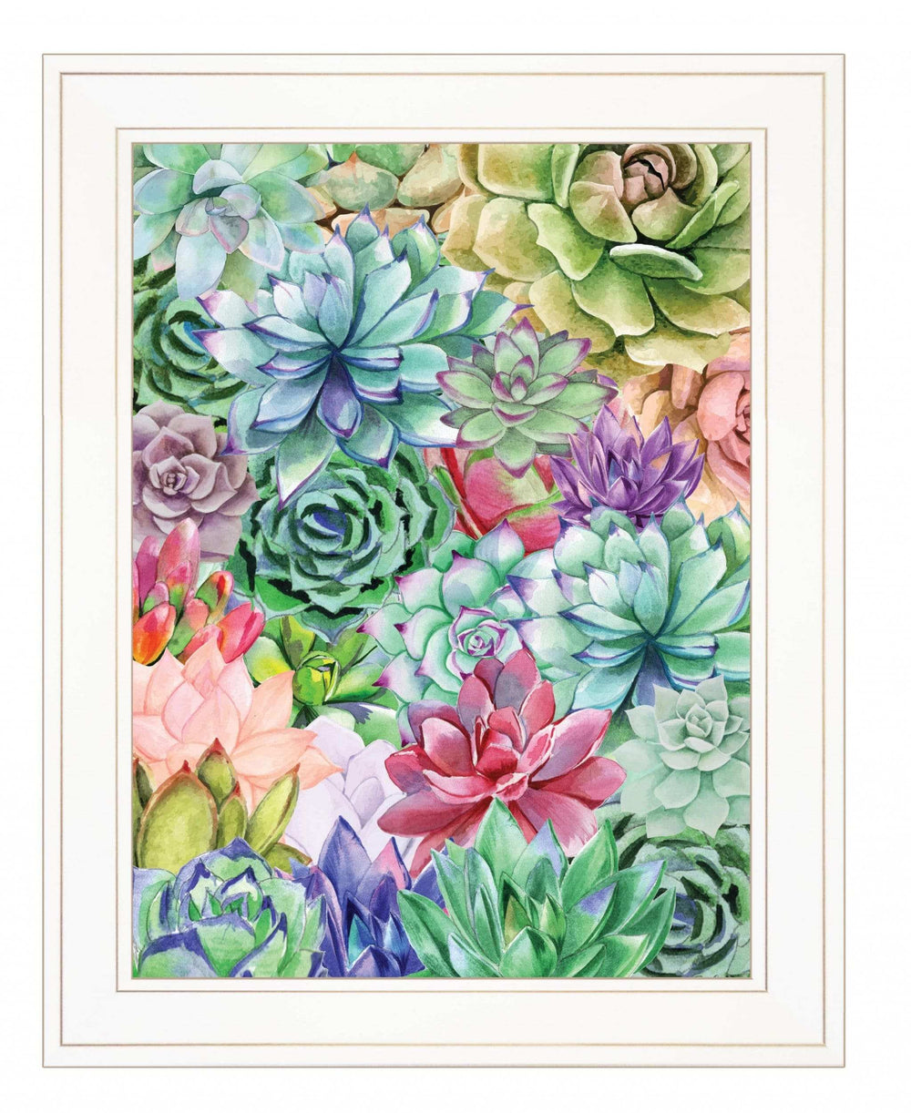 Succulents Paradise 2 White Framed Print Wall Art - Homeroots - Flyclothing LLC