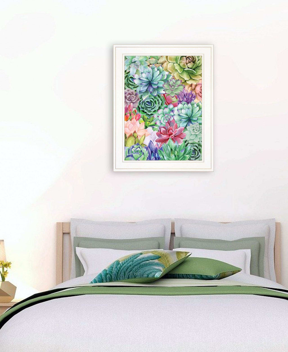 Succulents Paradise 2 White Framed Print Wall Art - Homeroots - Flyclothing LLC