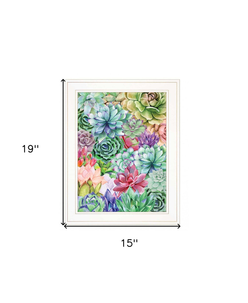 Succulents Paradise 2 White Framed Print Wall Art - Homeroots - Flyclothing LLC