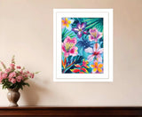 Tropical Flowers 1 White Framed Print Wall Art - Homeroots - Flyclothing LLC