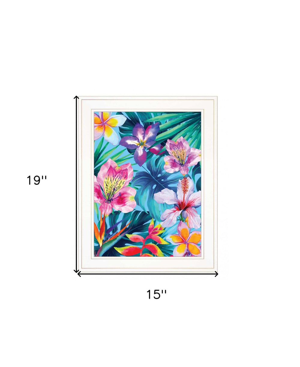 Tropical Flowers 2 White Framed Print Wall Art - Homeroots - Flyclothing LLC