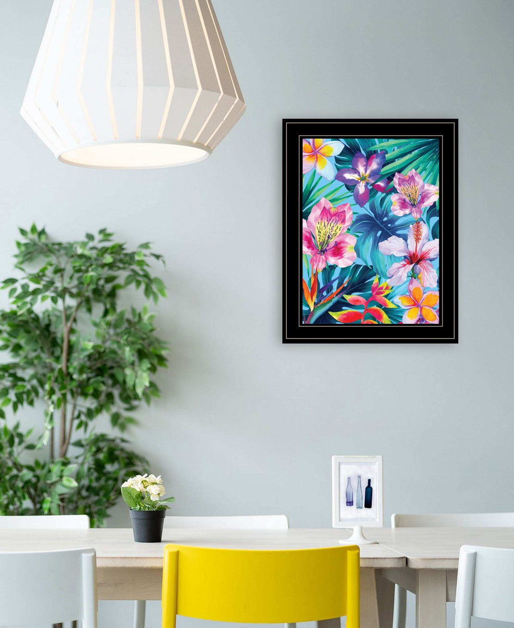 Tropical Flowers 3 Black Framed Print Wall Art - Homeroots - Flyclothing LLC