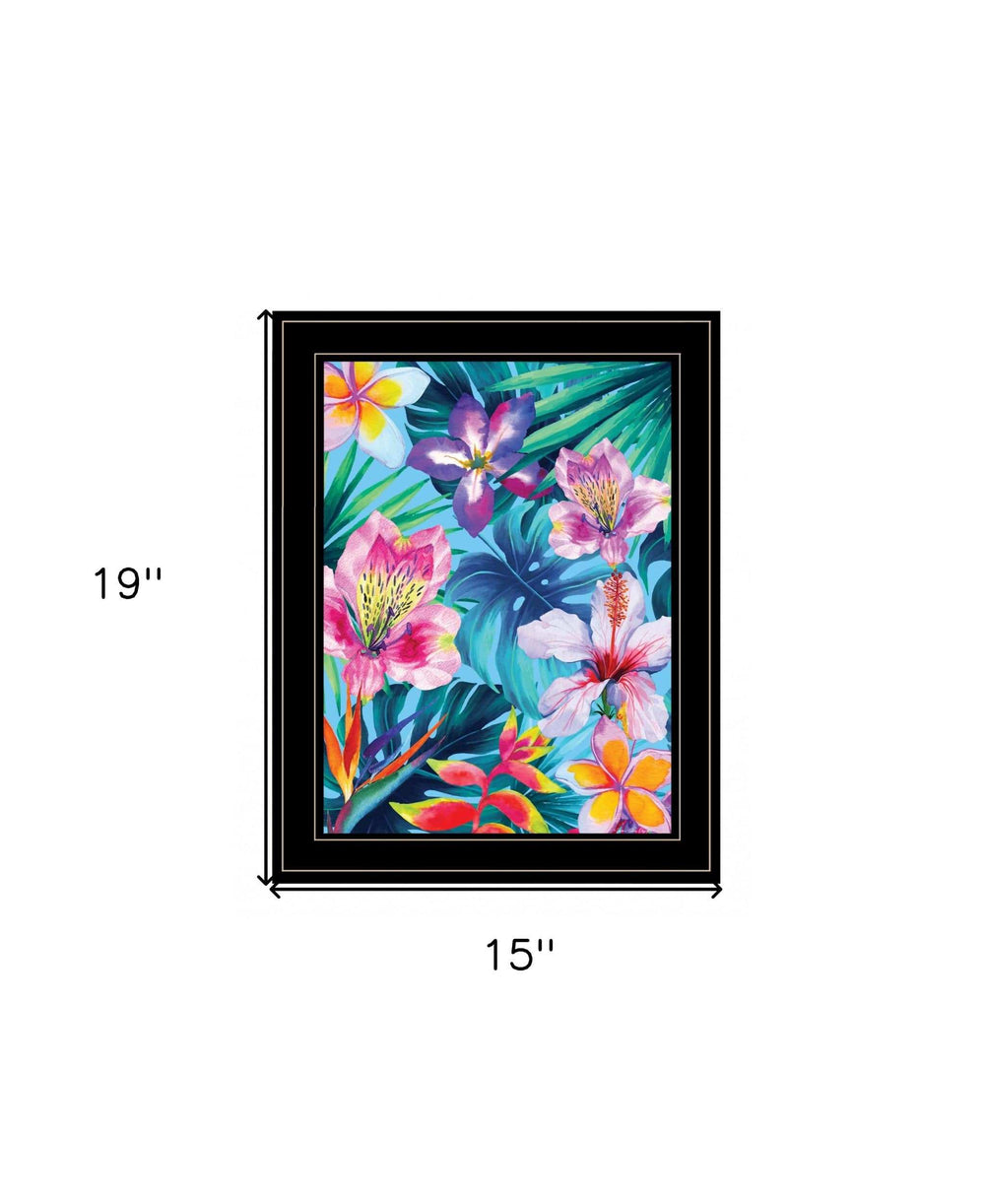 Tropical Flowers 3 Black Framed Print Wall Art - Homeroots - Flyclothing LLC