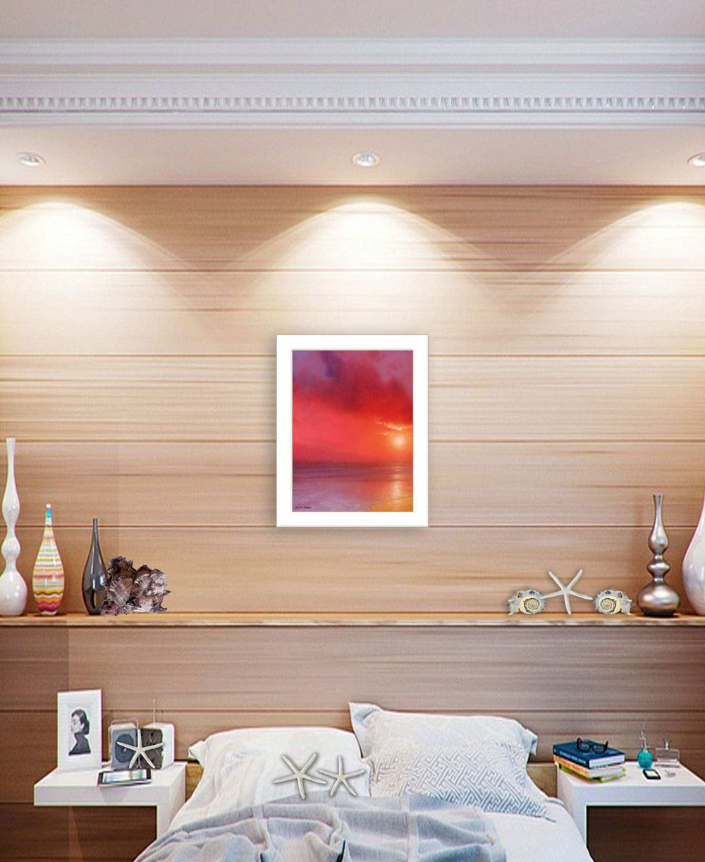 Sunset in Red 1 White Framed Print Wall Art - Homeroots - Flyclothing LLC