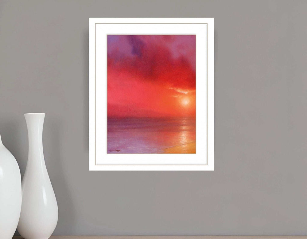 Sunset in Red 1 White Framed Print Wall Art - Homeroots - Flyclothing LLC
