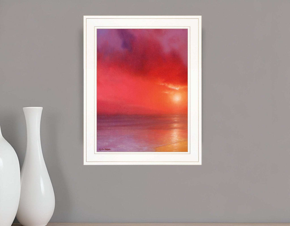 Sunset In Red 2 White Framed Print Wall Art - Homeroots - Flyclothing LLC