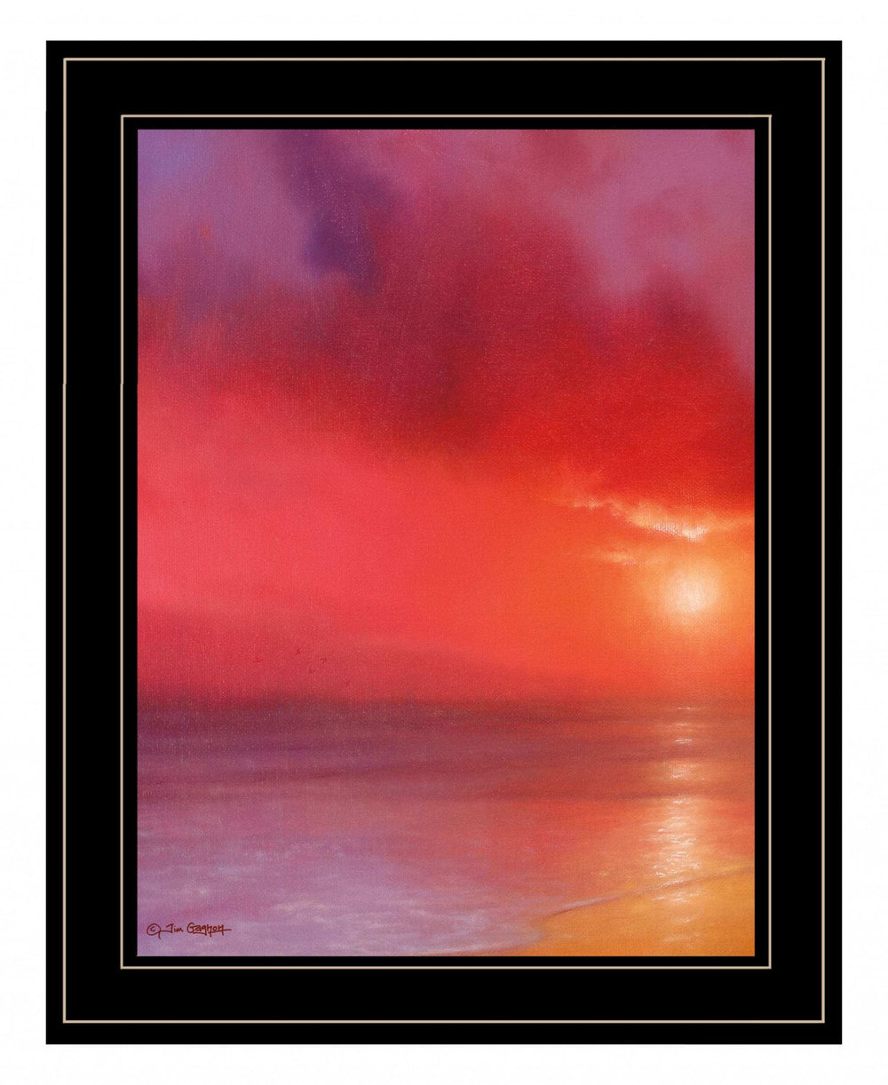 Sunset In Red 3 Black Framed Print Wall Art - Homeroots - Flyclothing LLC