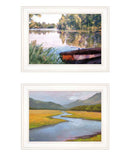 Set Of Two Serene Water 1 White Framed Print Wall Art - Homeroots - Flyclothing LLC
