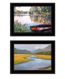 Set Of Two Serene Water 2 Black Framed Print Wall Art - Homeroots - Flyclothing LLC