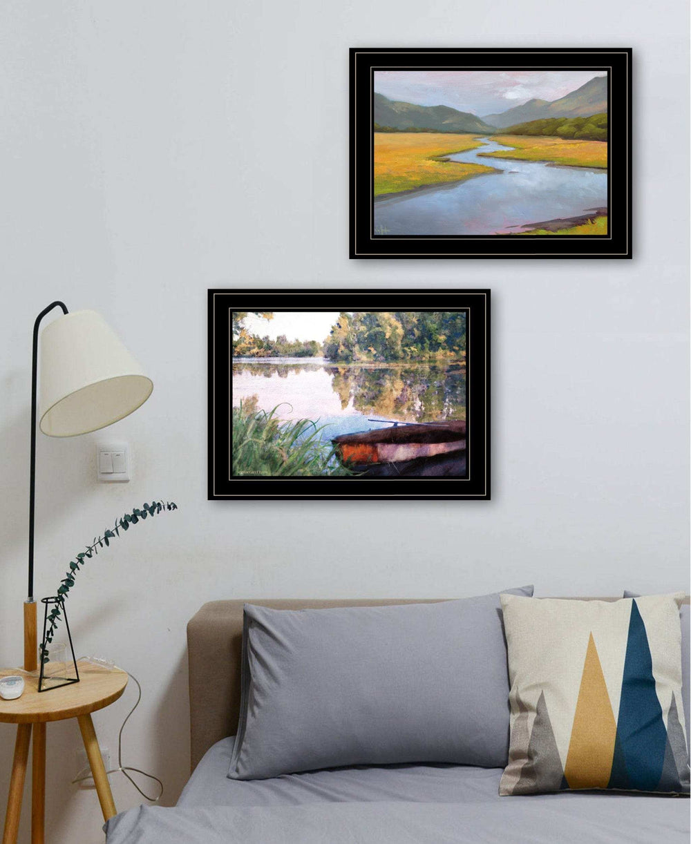 Set Of Two Serene Water 2 Black Framed Print Wall Art - Homeroots - Flyclothing LLC