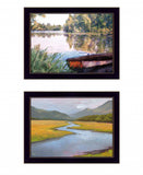 Set Of Two Serene Water 3 Black Framed Print Wall Art - Homeroots - Flyclothing LLC