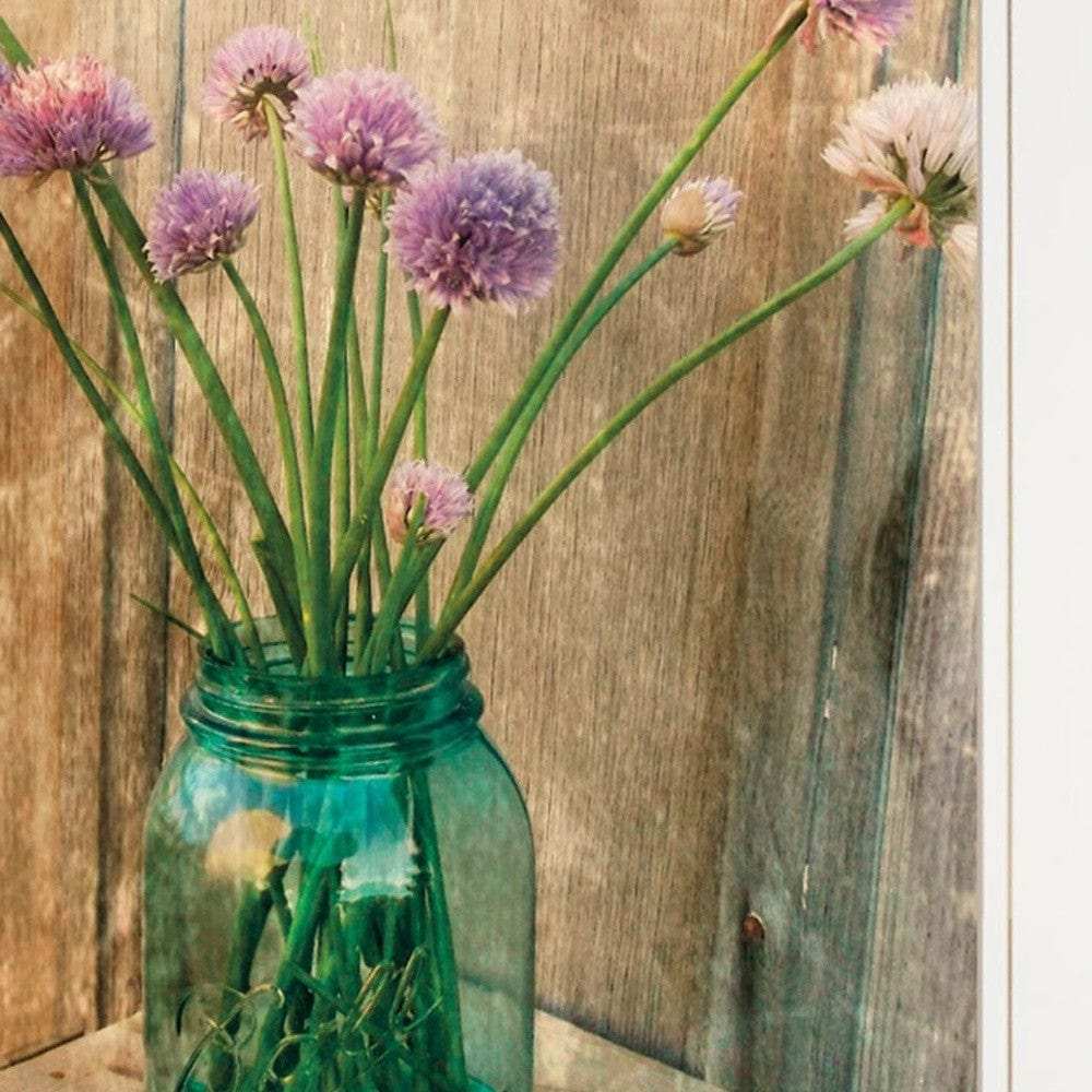 Set Of Two Country Sunflowers and Chives 1 White Framed Print Wall Art - Homeroots - Flyclothing LLC