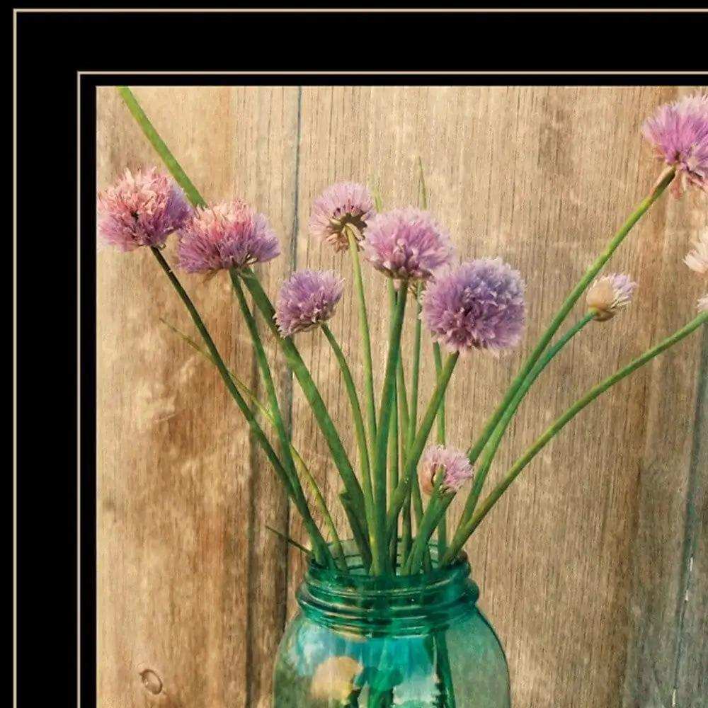 Set Of Two Country Sunflowers and Chives 2 Black Framed Print Wall Art - Homeroots - Flyclothing LLC