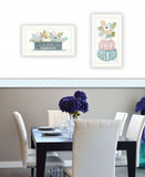 Set Of Two Floral Pumpkins 1 White Framed Print Wall Art - Homeroots - Flyclothing LLC