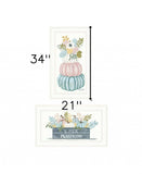 Set Of Two Floral Pumpkins 1 White Framed Print Wall Art - Homeroots - Flyclothing LLC