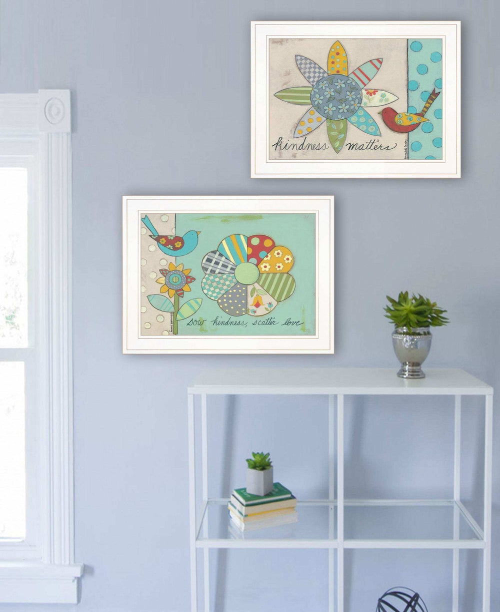 Set Of Two Kindness 1 White Framed Print Wall Art - Homeroots - Flyclothing LLC