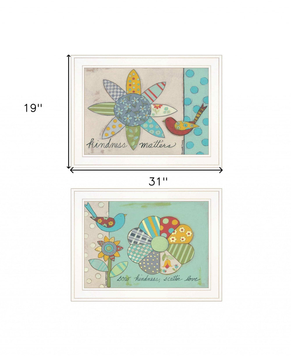 Set Of Two Kindness 1 White Framed Print Wall Art - Homeroots - Flyclothing LLC