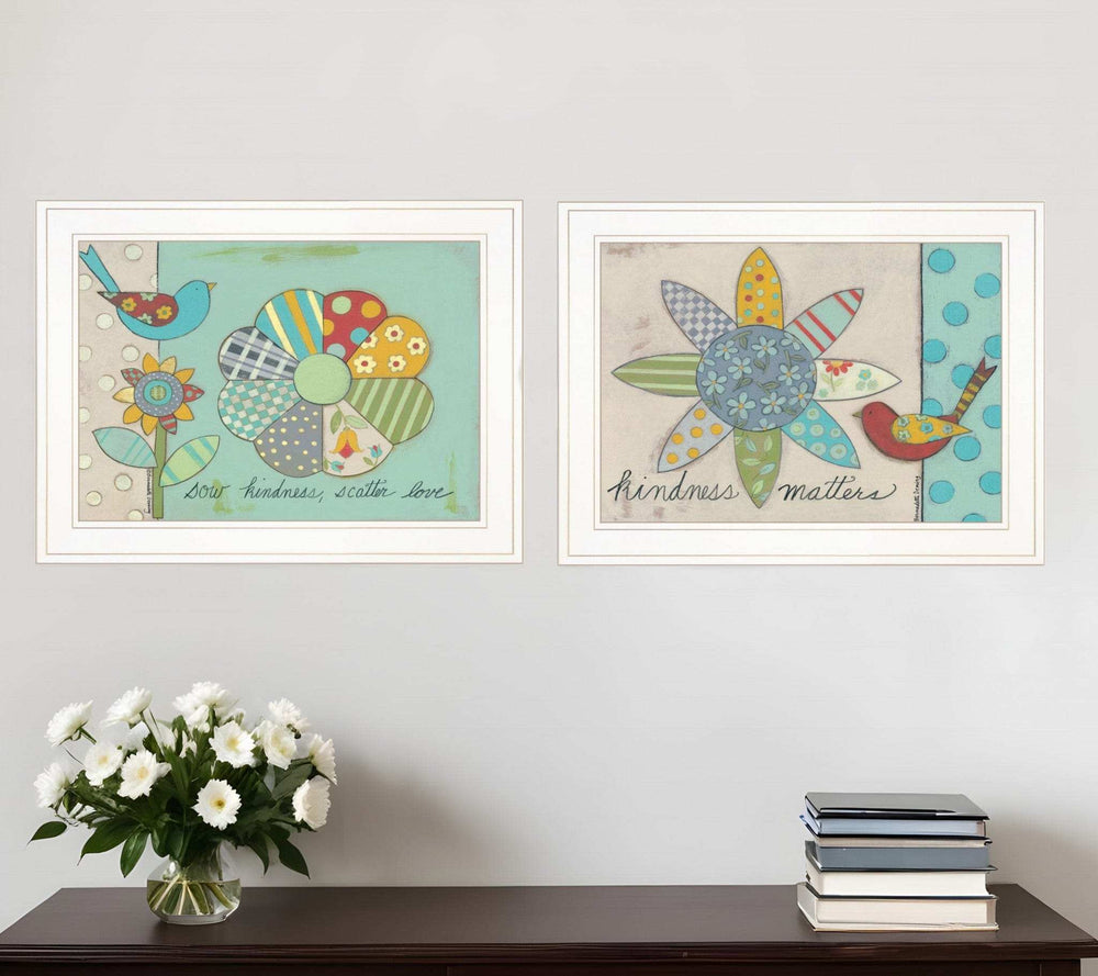 Set Of Two Kindness 1 White Framed Print Wall Art - Homeroots - Flyclothing LLC