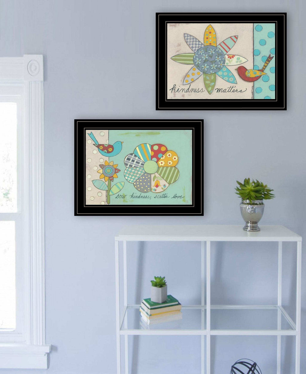 Set Of Two Kindness 2 Black Framed Print Wall Art - Homeroots - Flyclothing LLC