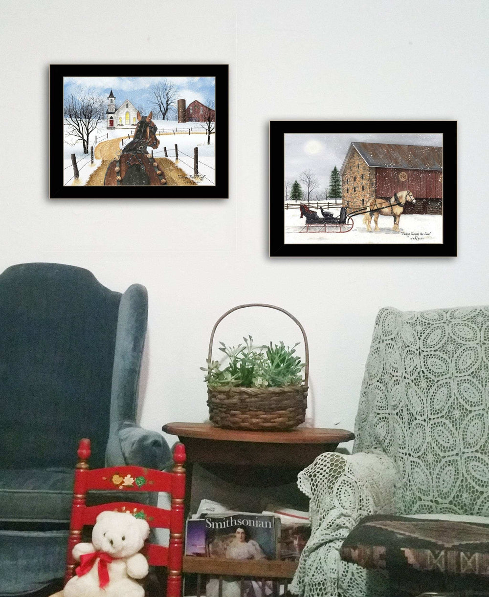 Set Of Two Sleigh Bells Ring 2 Black Framed Print Wall Art - Homeroots - Flyclothing LLC