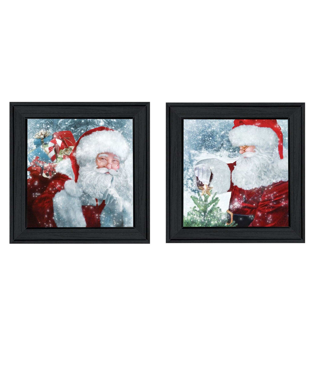 Set Of Two Santas Blessings 2 Black Framed Print Wall Art - Homeroots - Flyclothing LLC